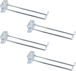 Pegboard Hooks Heavy Duty Metal Steel 3/8" Square Hole Peg Hooks Suitbale for 1.5" Spaced Pegboards Double Arm Wall Hooks for Organizing Tools in Home or Garage 8" Long - 6pcs