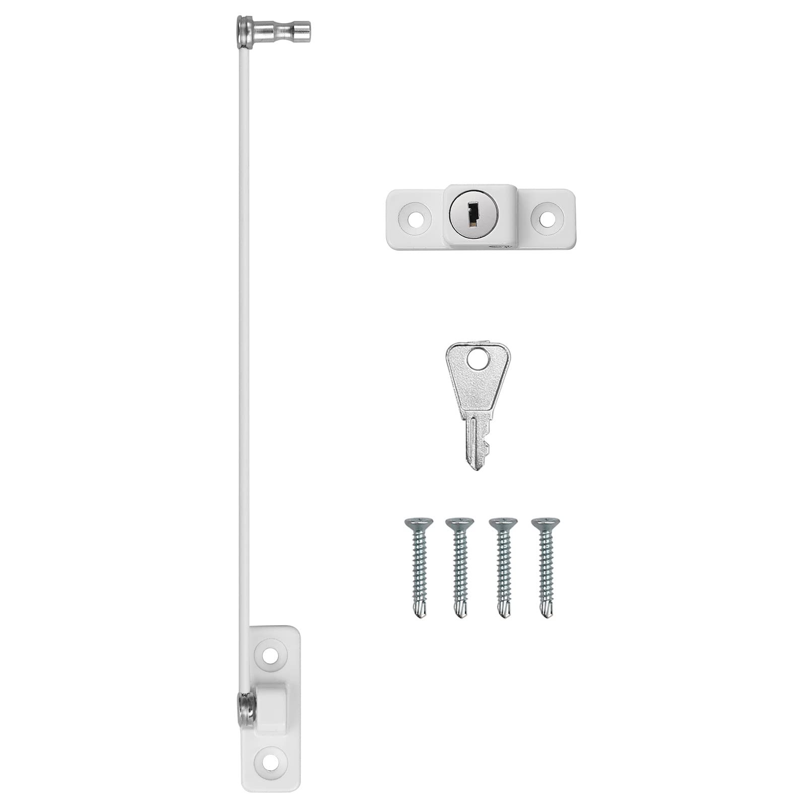 KAMTOP Lot de 8 verrous de fenêtre Kamtop - Serrures de sécurité pour enfants avec clés - Protection des enfants - Câble antivol pour bébé - Serrures de sécurité pour enfants