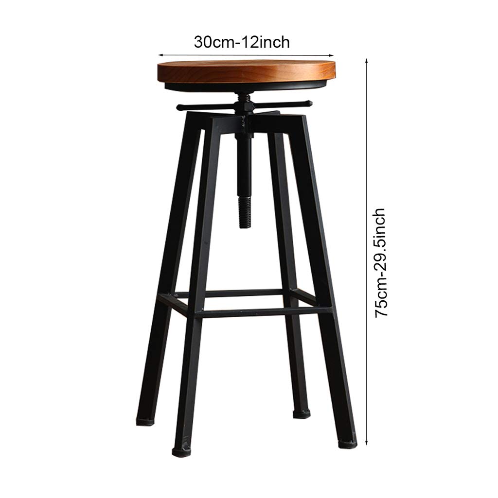 Sgabello Bar Kingston CLP – Regolabile 63‑77 Cm, Girevole, In Similpelle E Legno, Colore Noce/crema