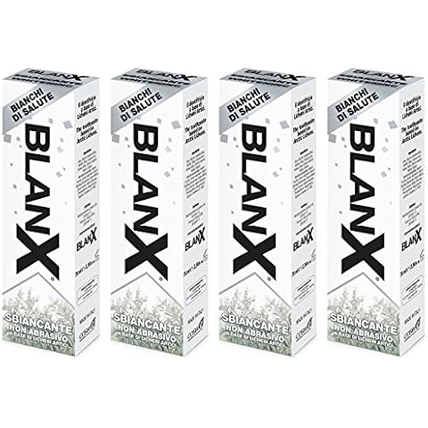 BlanX: Whitening Toothpaste with Arctic Lichens * 2.54 Fluid Ounces (75ml) Tubes (Pack of 4) * [ Italian Import ] Cover