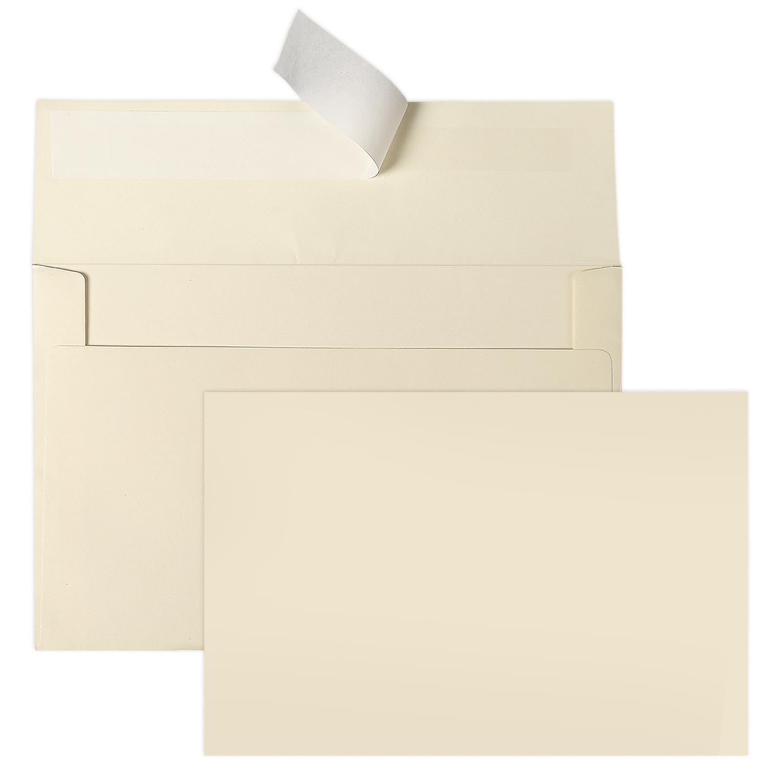 Goefun Ivory Blank Cards and Envelopes 4x6 (Not-Folded) 100 Pack