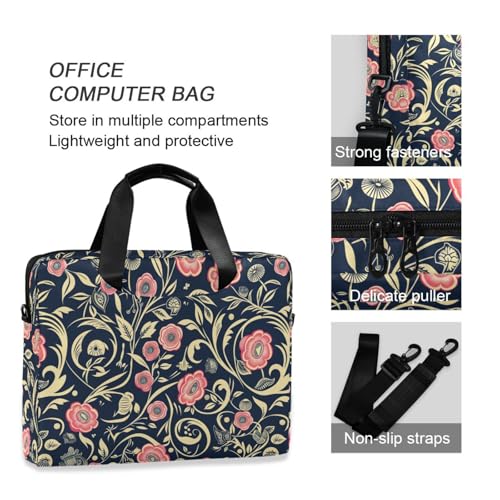 Funda para portátil 15.6" estilo floral azul oscuro miniatura 6