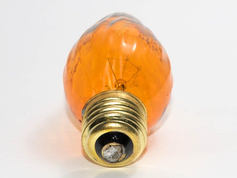 Bulbrite 25F15A 25W Fiesta Style Chandelier Bulb, Medium Base, Amber, Single