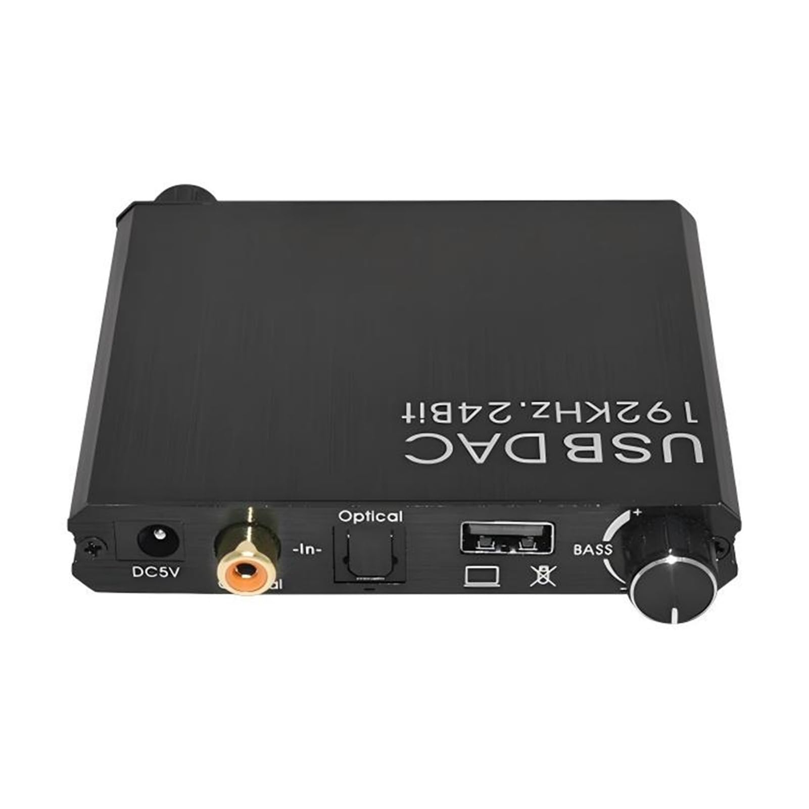 Convertidor Digital a analógico Ajuste de Volumen Graves Tarjeta Sonido USB DAC 192kHz óptico/coaxial