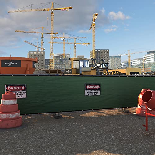Amgo 5' x 50' Green Fence Privacy Screen, Commercial Standard Heavy Duty Windscreen with Bindings & Grommets, 90% Blockage, Cable Zip Ties Included (We Make Custom Size) - Thumbnail 7