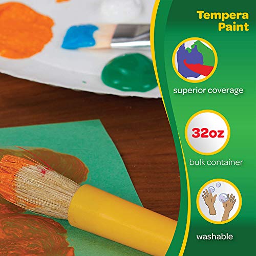 Image of Crayola Washable Tempera Paint For Kids, Red Paint, Classroom Supplies, Non Toxic, 32 Oz Squeeze Bottle