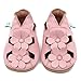 Produktbild Dotty Fish Ledersandalen für Babys und Kleinkinder  Barfuß, rutschfest, von Podologen empfohlen, atmungsaktiv, britische Marke. Sommerschuhe für Mädchen  Rosa Blumensandalen 2-3 Jahre (25 EU)
