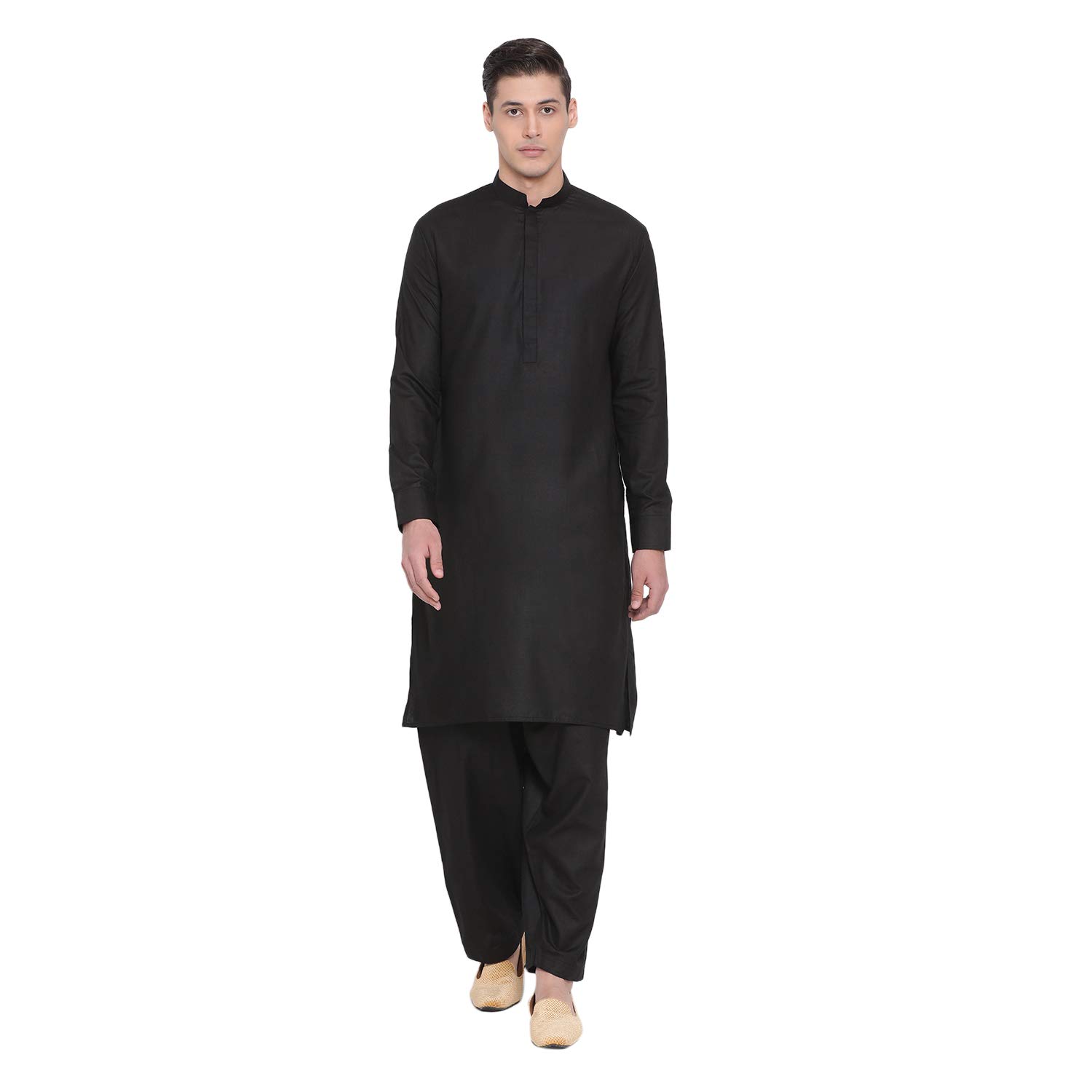 vastramay Men's Cotton Blend Solid Kurta Pyjama Set-picture-13