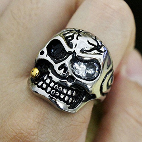 Image of Genuine Stainless Steel Ring Jewelry for Men Fashion Punk Biker Skull Rings