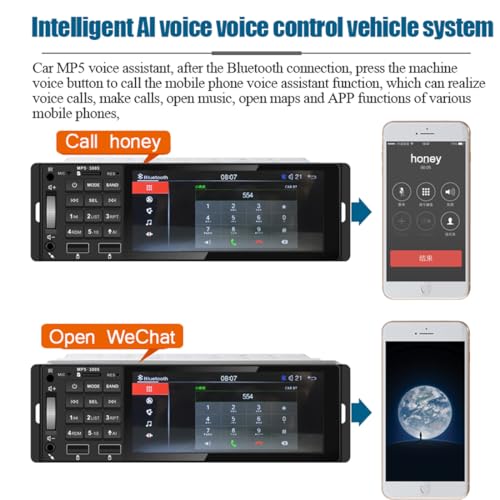 Radio para auto 5.1 pulgadas pantalla táctil Bluetooth miniatura 4
