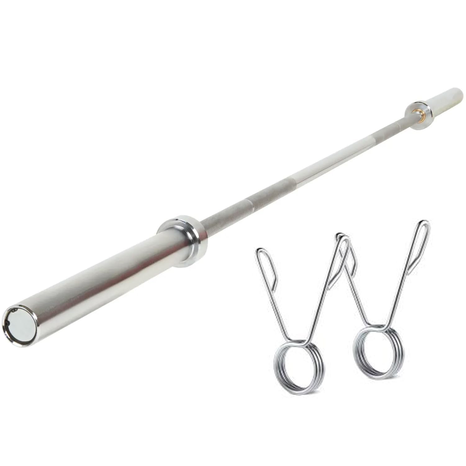 Modern Fitness 7FT 2.2m Olympic Barbell 20KG with Spring Collars for Weightlifting, Powerlifting, Bodybuilding, Gym and Home Workouts