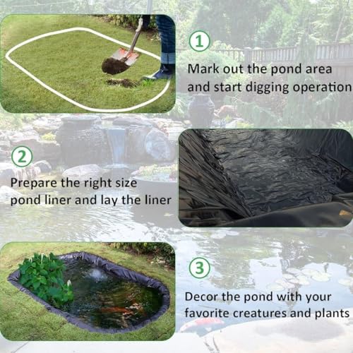 Bâche de bassin extérieur 9 x 6,5 m pour bassin à poissons et jardin