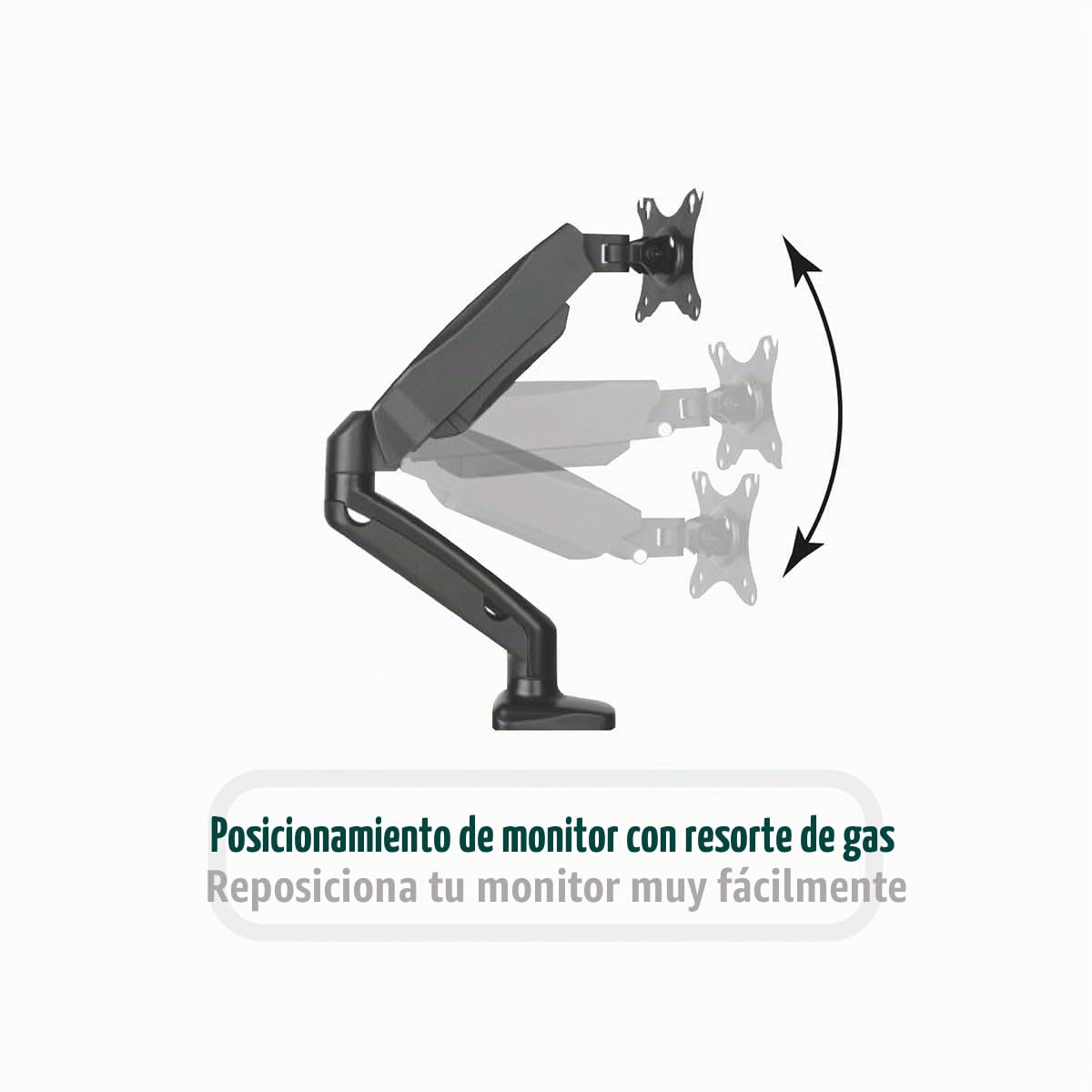 Ewent Soporte de Escritorio con Resorte de Gas para 2 monitores de hasta 27 Pulgadas con estándar de Montaje VESA, Negro