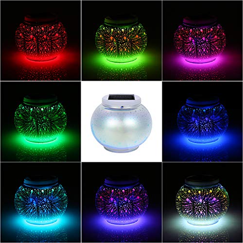 Leeofty Mudança de cor Luz Solar Lâmpada De Esfera De Vidro À Prova D 'Água para Jardim Quintal Dec