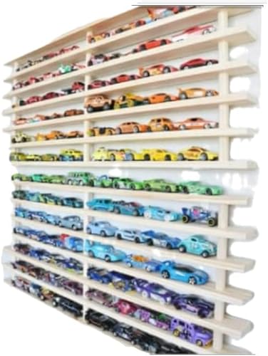 Miniatura 9 de Estante de coche de juguete hecho a mano compatible con (ruedas calientes y caja de cerillas) coches (popular)