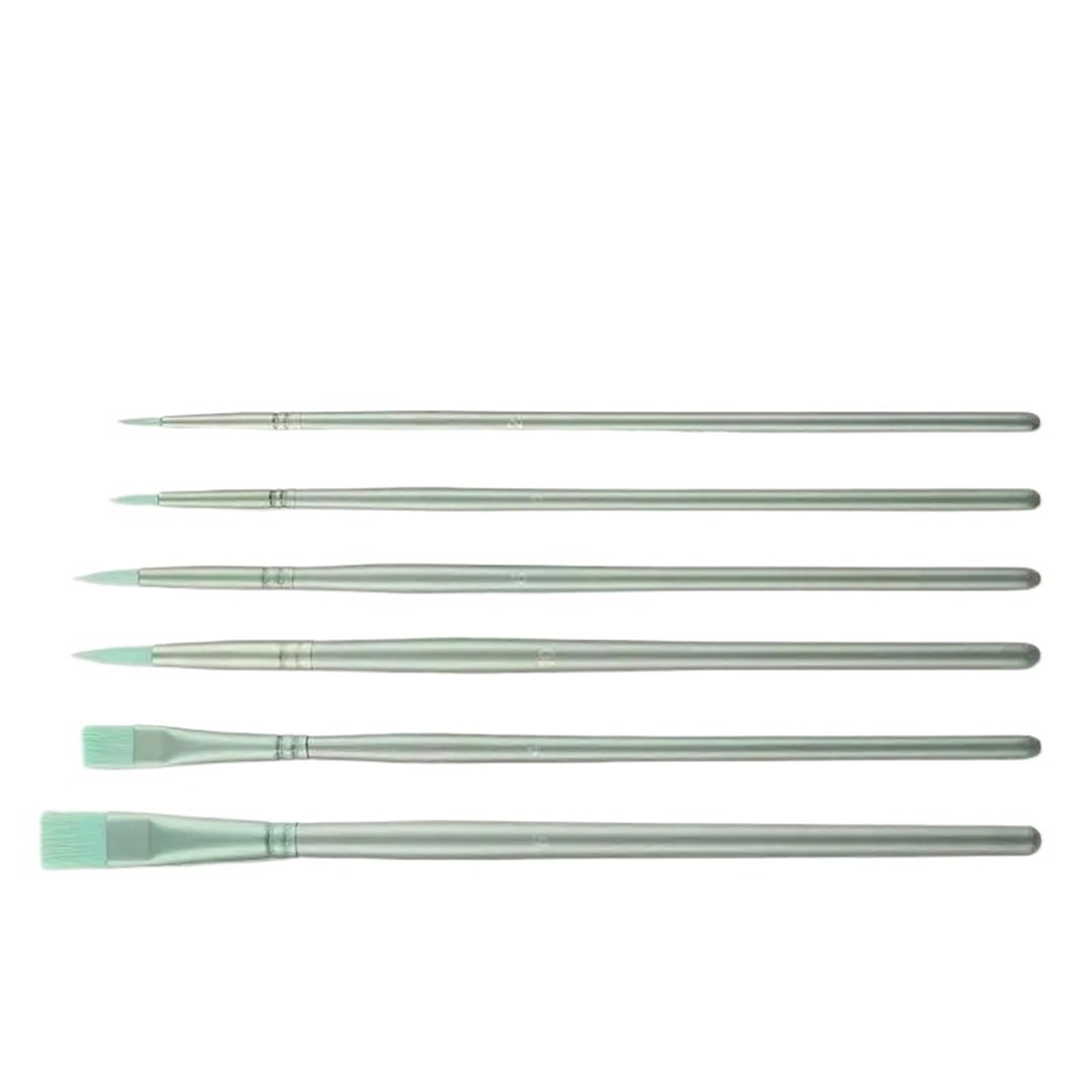 Nylon Bristle Wooden Handle Pointed And Flat Watercolor Paintbrush Set For Art, Acrylic, Gouache, And Oil Painting(Color1)