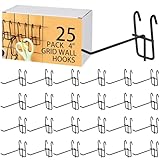 Moxweyeni 4 Inch Grid Wall Hooks 25 Pcs Gridwall Panel Hooks Store Garage Wall Mount Organizers Storage Grid Display Hangers for Retail, Craft Show, Home Setup, Customized Display (Black)