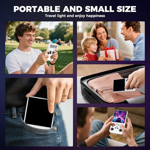 Image of R36MAX Retro Game Console, Handheld Game Console with 4.0-in IPS HD Screen,Video Game Consoles with 64GB Memory, Portable Games Consoles with Storage Bag