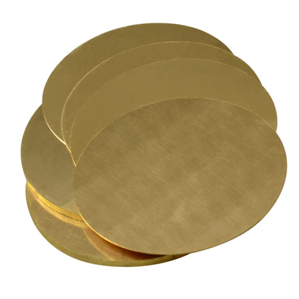 Brass Disc Sheet,H62 Brass Disc Dia 50mm Thickness 0.8mm 1mm 1.5mm 2mm 3mm Brass Gasket Pure Copper Round Plate Brass Parts Cutting(1.5mm 4pcs)