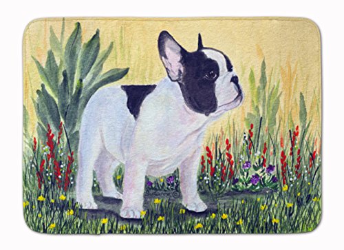 Caroline's Treasures SS8109RUG French Bulldog Machine Washable Memory Foam Mat, Bathroom Rug, Non-Slip Bath Mat, Durable Thick Washable Rugs for Kitchen, Bathroom Quick Dry, Decorative Artwork,