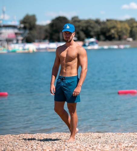 Image of BRISIRA Mens Swim Trunks Swim Shorts Quick Dry 5 inch Inseam Beach Shorts with Compression Liner and Zipper Pocket