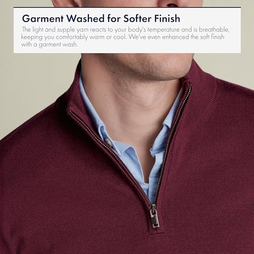Pullover for Men – Merino Wool Men Quarter Zip – Soft 1/4-Zip Mens Pullover – Machine Washable Sweater3