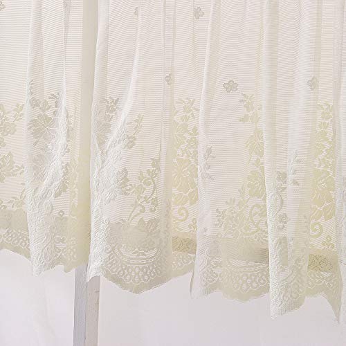 Small Curtains Valances For Kitchen Tier Cafe Window Lace Valances 1 Panel 29" X 24" Beige Amidaky #TOP4