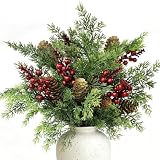 YMIFEEEY 6 STK Tannenzweige Künstlich wie echt Weihnachtszweige 47cm (Grün)