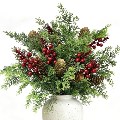 YMIFEEEY 6 STK Tannenzweige Künstlich wie echt Weihnachtszweige 47cm (Grün)
