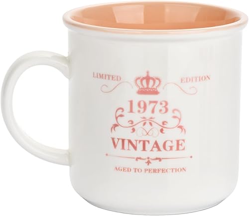 Miniatura 2 de Regalos de 50 cumpleaños para mujeres, taza de café de 16 onzas, regalo de 1973 para mamá, regalo de 50 años para esposa, abuela, tía, Acción de