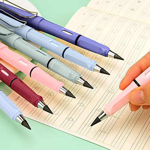 Inkless Pencils Eternal With Eraser, Everlasting Pencil Forever Pencil, Hb Pencil Replacement Nibs, Portable Reusable Erasable Writing Pencil, For Kids Student Writing Painting, 3Pcs/5Pcs/6Pcs #TOP4