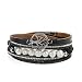 Jenia Tree of life Leather Bracelet Rope Wrap Pearl Cuff Wristband for Women with Gift Bags