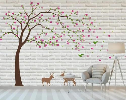 Papier peint mural 3d fleurs pour masquer et sublimer un mur abîmé - 4