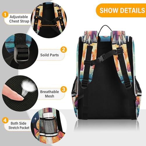 Mochila infantil de cohete espacial para el colegio y viajes escolares de niños 2