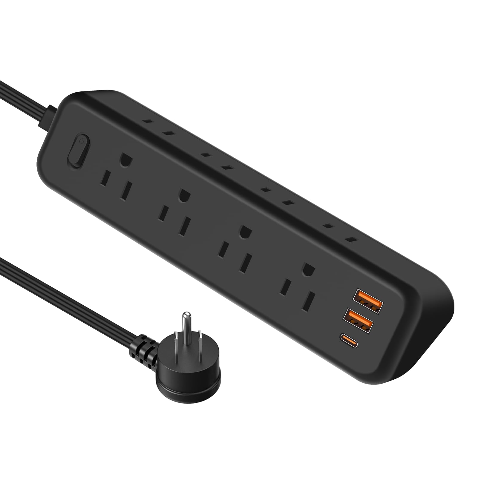 Surge Protector Power Strip- 8 Outlets with 3 USB Charging Ports, Multi Plug Outlet Extender, Flat Plug Wall Mount Desk USB Charging Station for Home Office