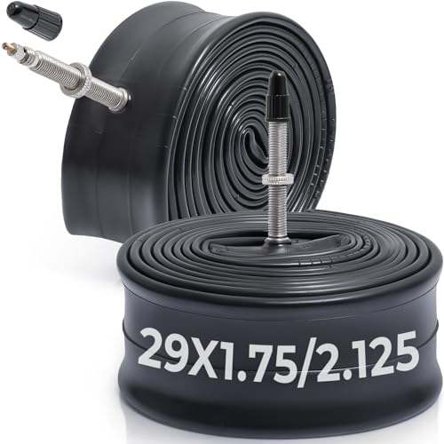 MetersGod 2本,29x1.75/1.95/2.0/2.10/2.125 自転車チューブ,29x1.75-2.125 自転車タイヤに対応,仏式バルブ48mm,ブチルゴム,適用マウンテンバイク、クロスバイク、シティバイク,MGN016