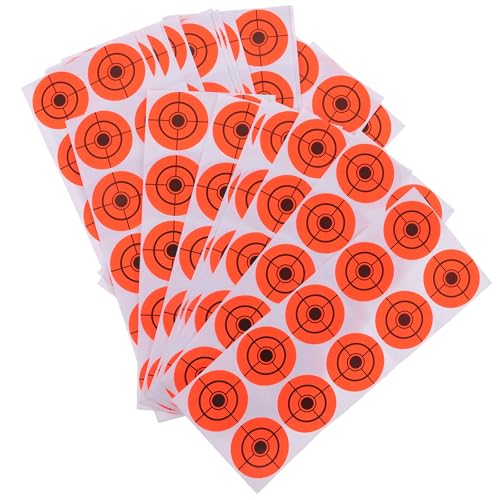 Healeved Pegatinas Adhesivas para Dianas de Tiro al Blanco 250 Unidades Color Naranja Fluorescente Diámetro 4 CM Papel Resistente y Duradero para Entrenamiento de Precisión al Aire