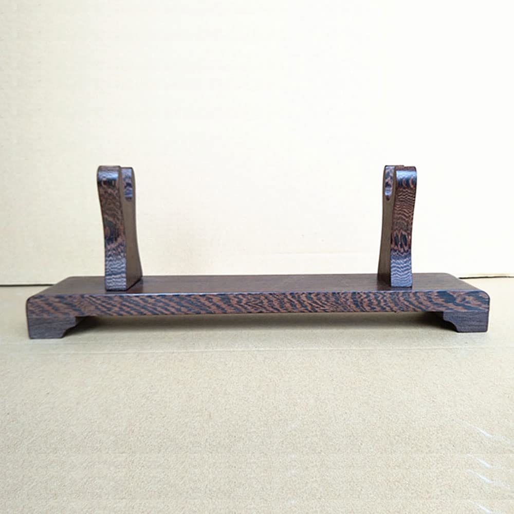 Estante para espadas, soporte de exhibición para espadas Katana y Wakizashi, soporte decorativo, construcción de madera de wengué