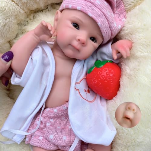 Muñeca Reborn de Silicona 33 cm Bebe Niña miniatura 6