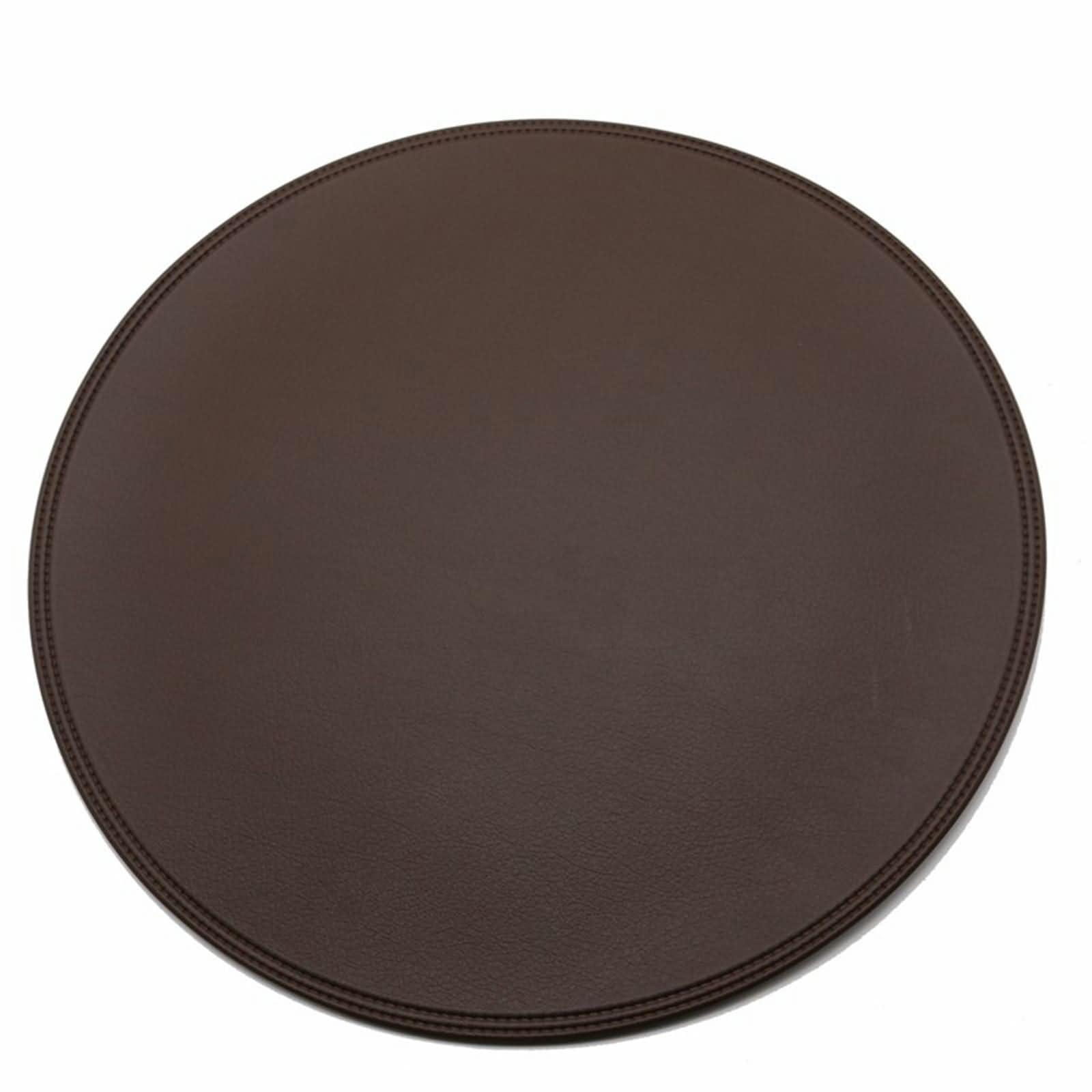 Tovagliette Antiscivolo Cucina Set da 10, 38 CM Marrone Tovagliette Americane Lavabili Antiscivolo PVC, Tinta Unita con Rotondo