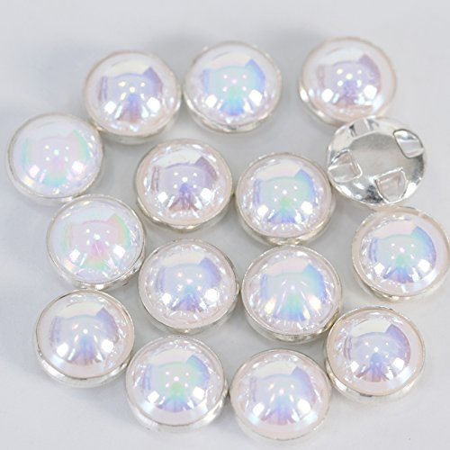 MEYA AB Crystal Pearls Beads Silver/Gold Claw Rhinestones Round Sew On Clothing Stones (AB Silver Claw, 8MM)