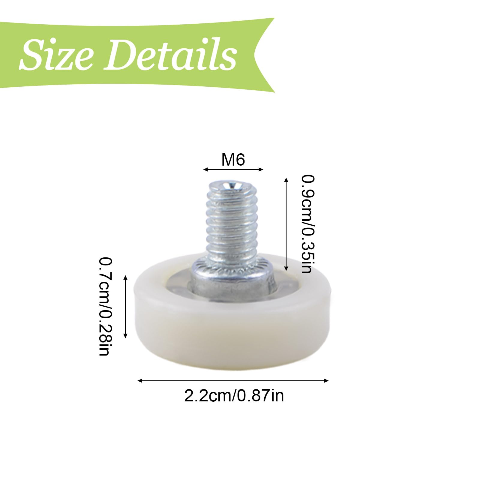 UFURMATE 10Pcs Drawer Rollers POM Plastic Cabinet Drawer Slides Wheels with Nuts Drawer Roller Slide Guides Pulleys for Furniture DIY Replacement Parts (Diameter 22mm) - Image 2
