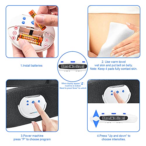 FAMIDOC EMS Fitness Waist Trimmer Home Exercise Belt Abs Stimulator Muscle Toner Electrode Trainer Abdomen Belly Workout Toning Massager Belts for Men and Women - Image 6