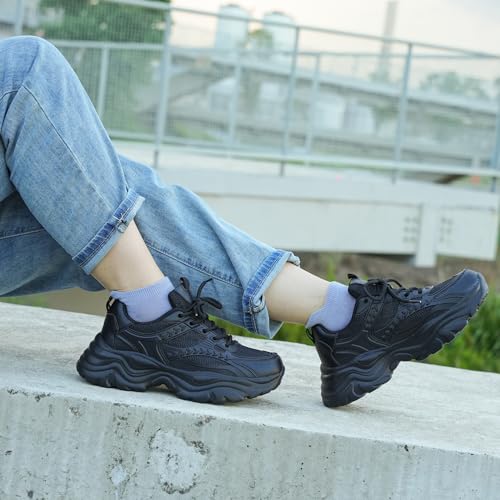 Women's Lace-up Platform Walking Shoes Comfortable Retro Stylish Workout Sport Work Casual Chunky Sneakers3
