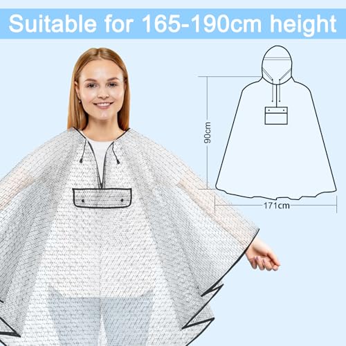 Regenponcho Damen, Regenmantel Eva Wasserdicht Regencape Wiederverwendbar Regenkleidung Faltbare Rain Poncho Regencape Atmungsaktiv Regenjacke Für Wandern, Radfahren, Camping