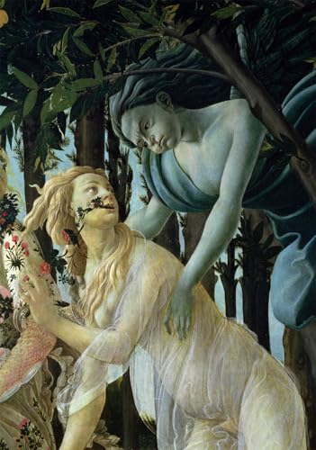 Toile paysage Botticelli affiche arts printemps détail flore impression peinture huile 60x90