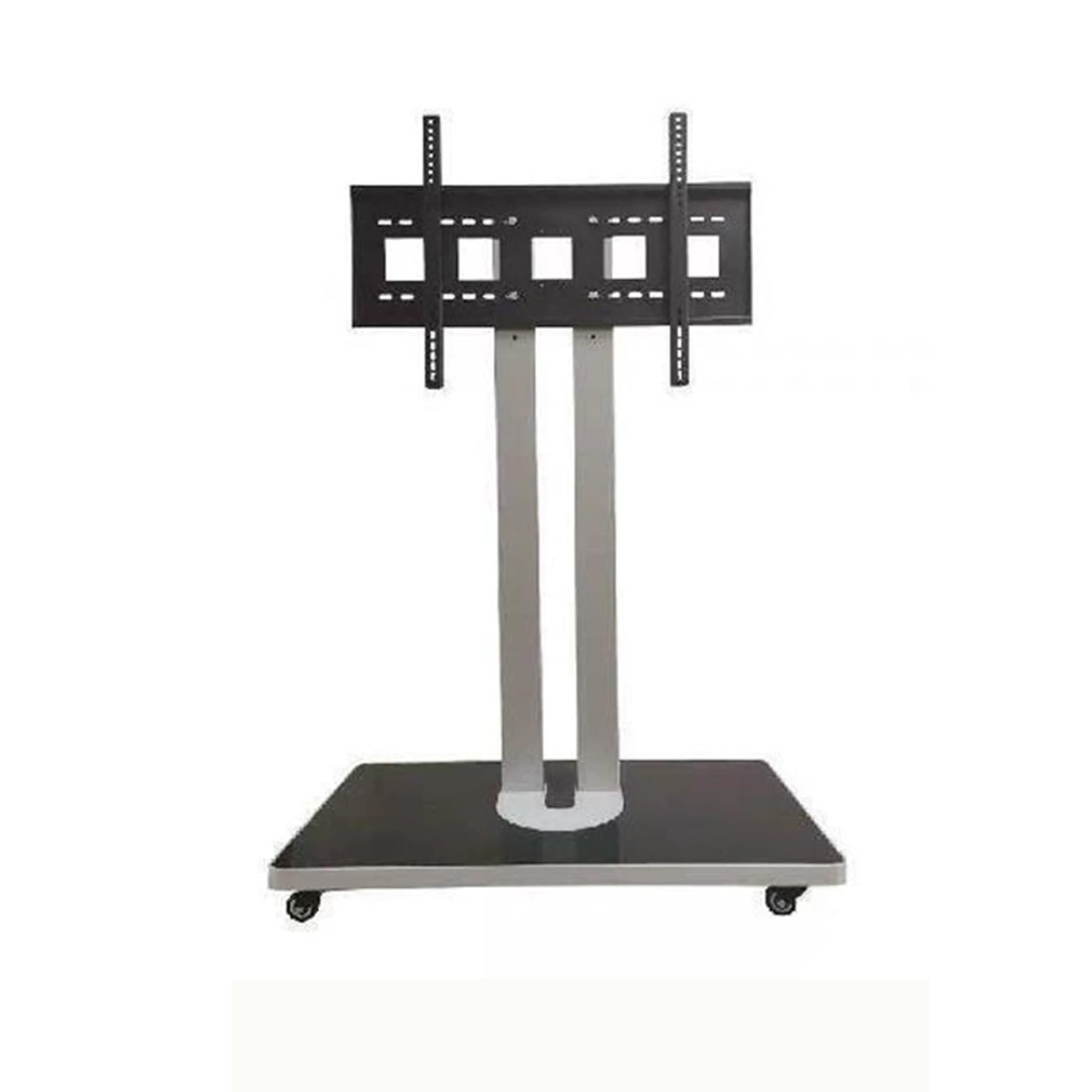 HPTHLY Mobile Tv Rack Cart On Wheels - Adjustable Height Portable Floor Tv Stand Holders, For Led Flat Screen, Up To 100Kg/220Lbs