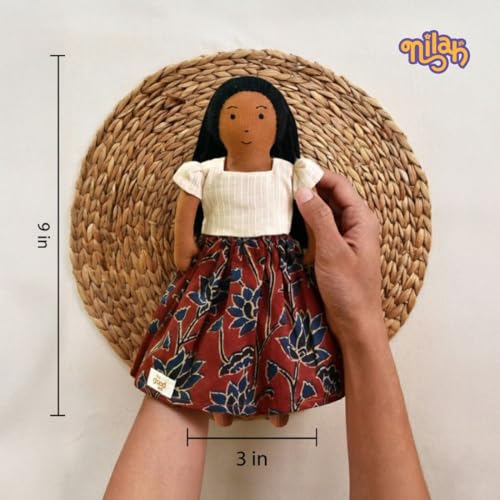 Image of Nilah's Younger Sister Malar Soft Doll for Girls - Fabric Doll with Everyday Play Dress | Safe Cloth Doll for Kids
