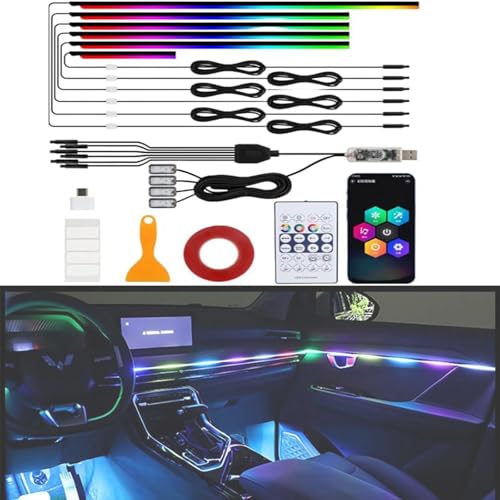 Tira LED Interior para Auto RGB con Control y Sincronía Musical miniatura 1