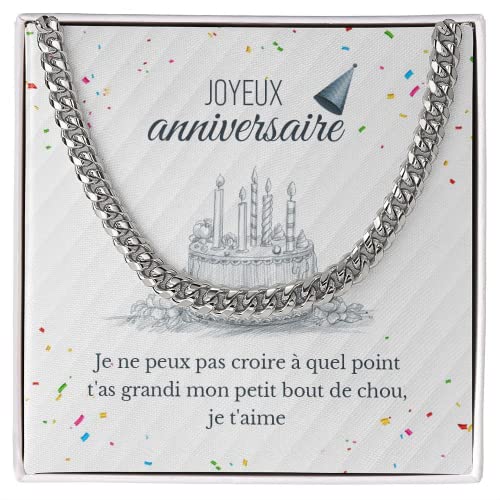 Chaîne à maillons cubaine pour homme, collier en acier inoxydable disponible en plusieurs tailles